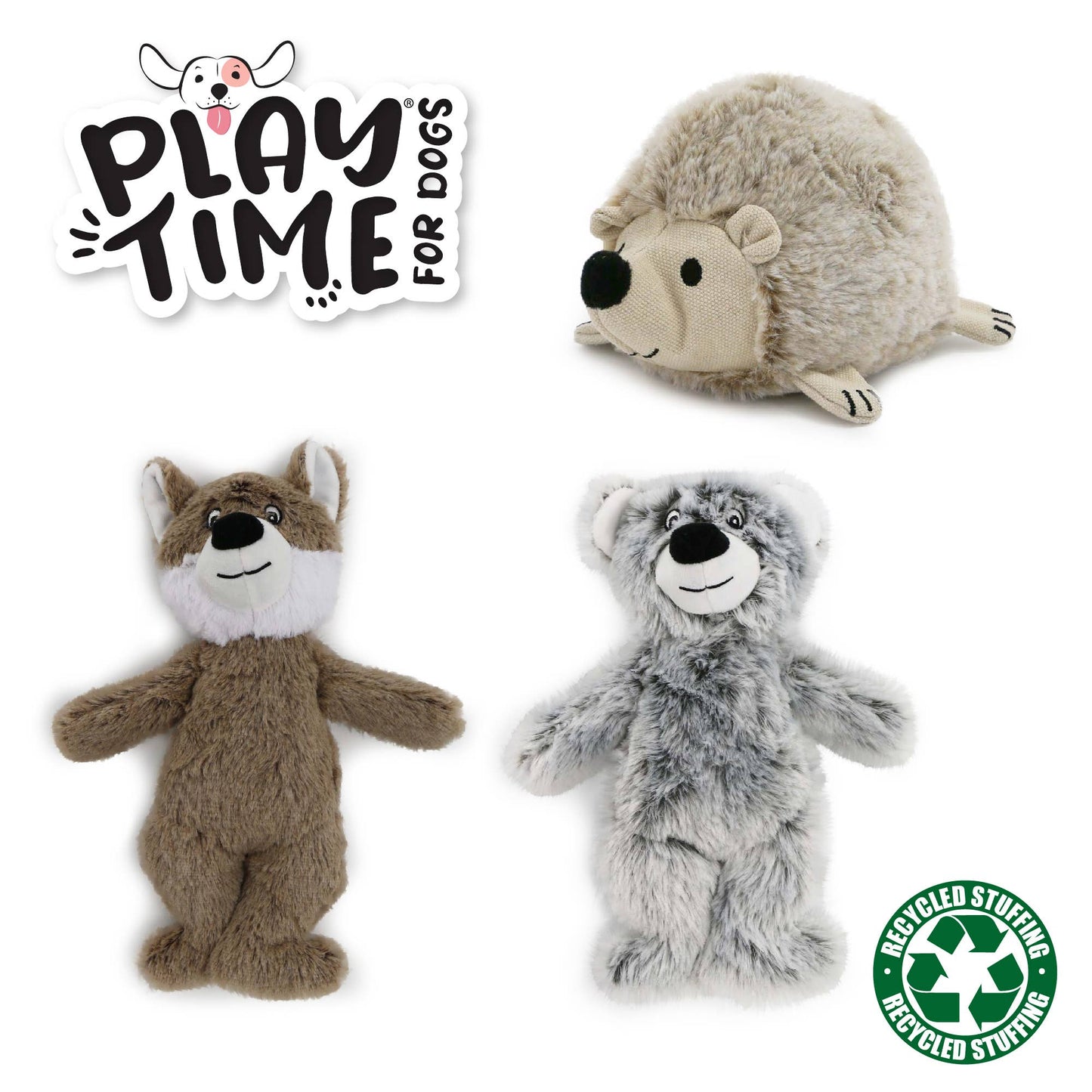 Play Time For Dogs - Cuddle- Ropey Bellies Bear/Fox/Hedgehog