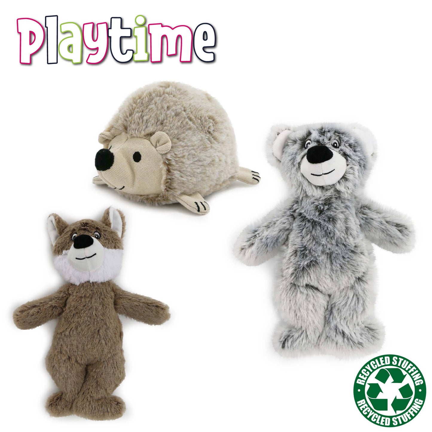 Play Time For Dogs - Cuddle- Ropey Bellies Bear/Fox/Hedgehog