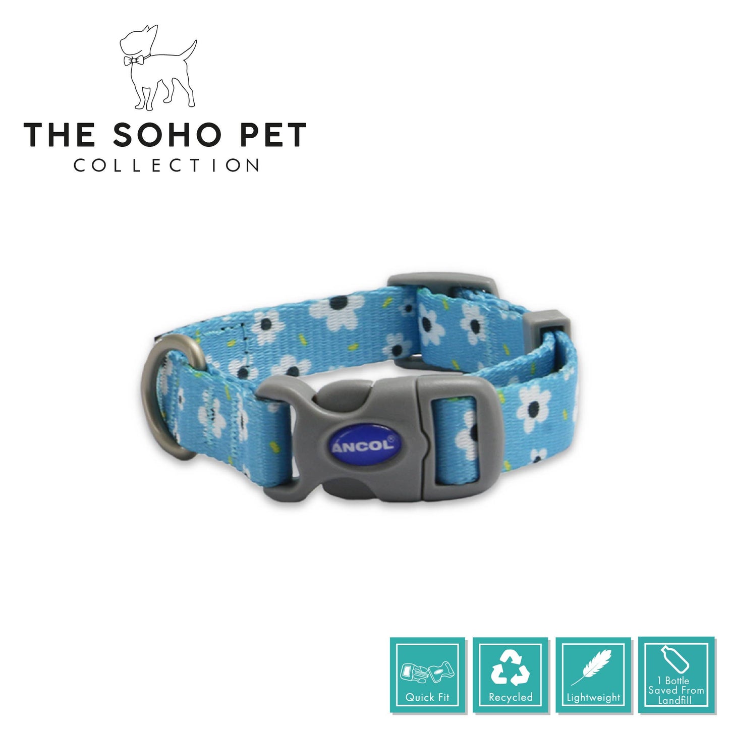 Soho Pet Collection Daisy Patterned Collar